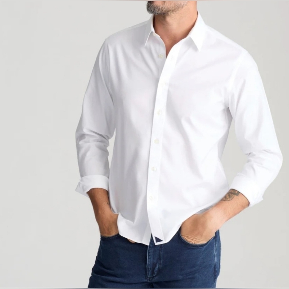 Untuck It Las Cases Wrinkle Free White Shirt Size Medium, Like New